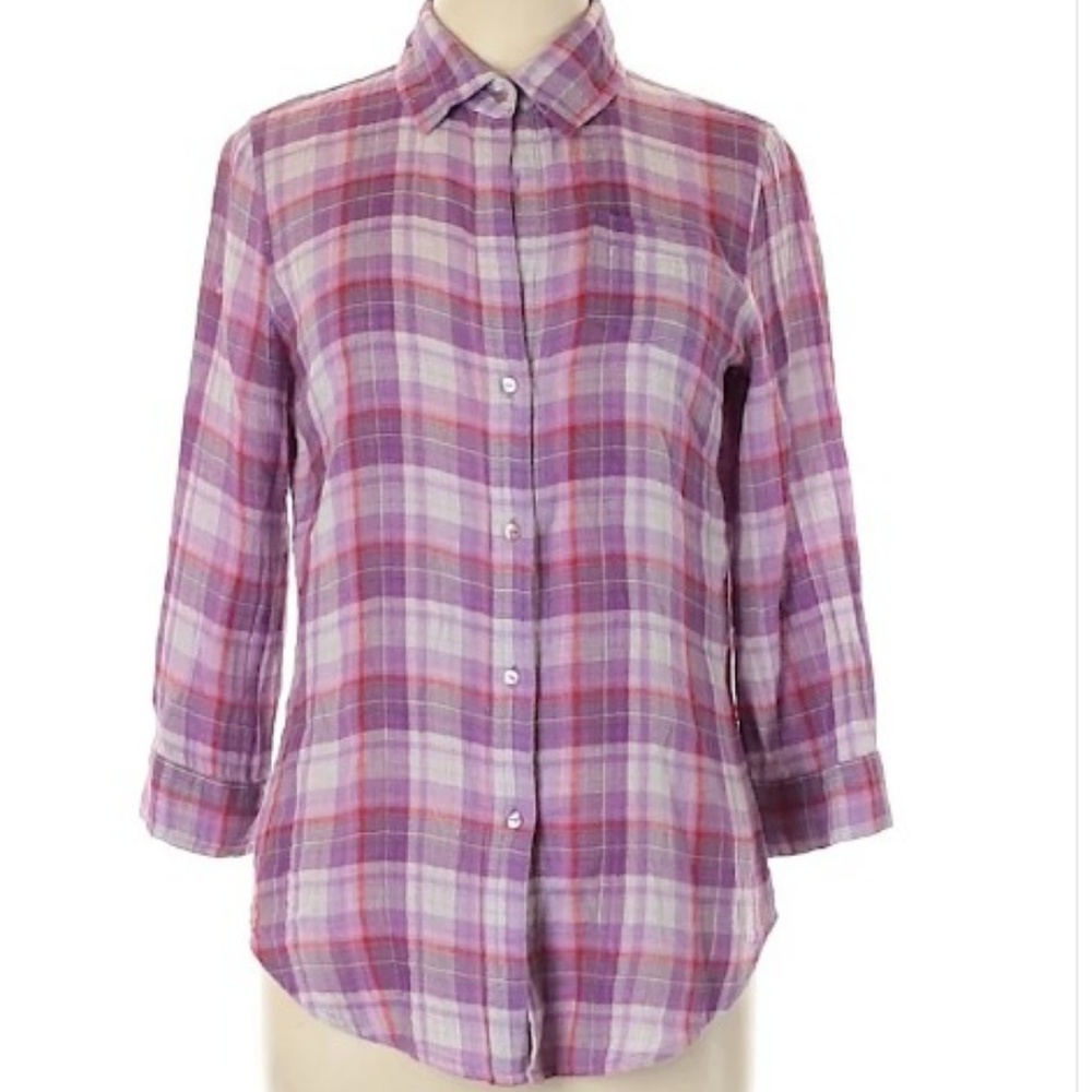 Eze Sur Mer Plaid Buttondown - NWT